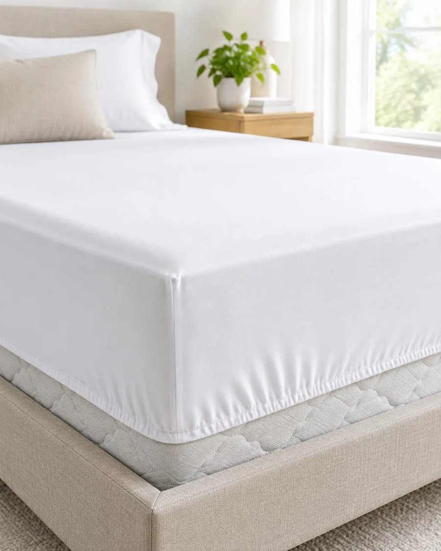 Protetor de Colchão Impermeável Liso CIÇA — Padrão — Branco