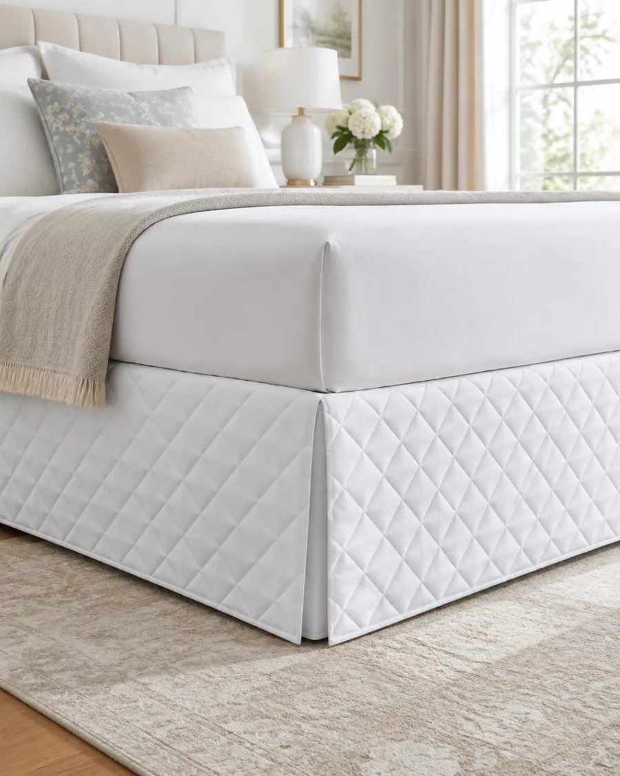 Saia para Cama Box CIÇA — Matelassada — Branco