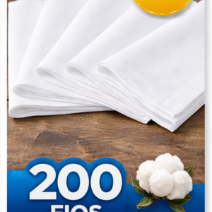 Guardanapo de Tecido Branco 200 Fios 45 x 45 - Imagem 7